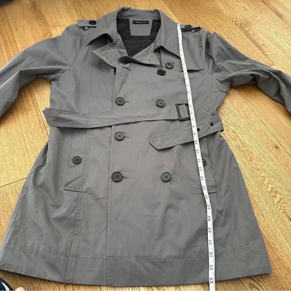 SELECTED GREY TRENCH COAT JACKET - M - Picture 10 of 14